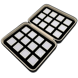 透明裸石盒子钻样品戒面展示收纳黑方盒塑料彩宝拉链包文玩珠子箱