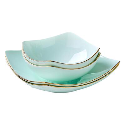 餐盘尚韵骨瓷青瓷方形