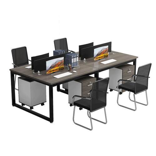 职员办公桌子简约现代员工位办公室桌椅组合4/6六四人位屏风卡座