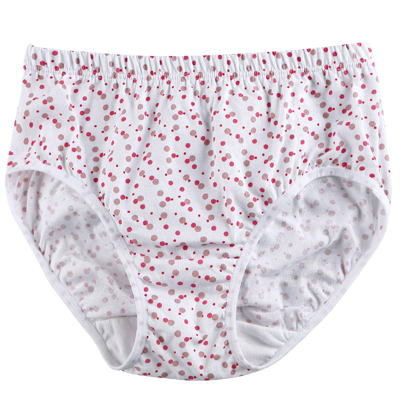 A＆B【2条装】ab 纯棉印花高腰女士三角裤宽松大码妈咪裤L610