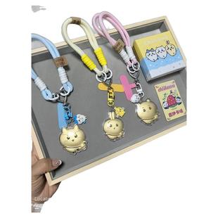 999足金吉伊卡哇chiikawa乌萨奇卡通手机链挂件黄金钥匙扣包挂饰