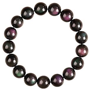 吉照堂天然彩虹眼黑曜石手串女款手链男士本命年转运珠官方旗舰店