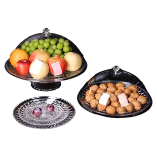 水果试吃盘带盖透明食品展示盘面包托盘盖子品尝盘子试吃盒水果盘