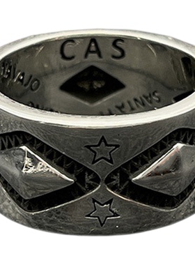 s925纯银克罗伈复古纳瓦霍菱形星星戒指cody sanderson风格指环男