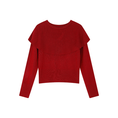 “羊毛”法式高级感别致披肩毛衣