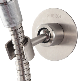 不锈钢万向旋转调节淋浴花洒底座黑色免打孔喷头支架浴室淋雨配件