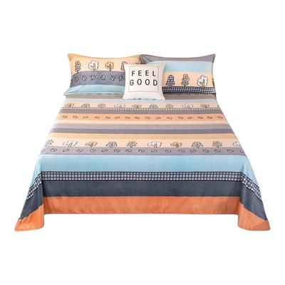 加厚牛奶绒床单加绒保暖冬季毛绒毯子法兰绒珊瑚绒防滑宝宝绒被单