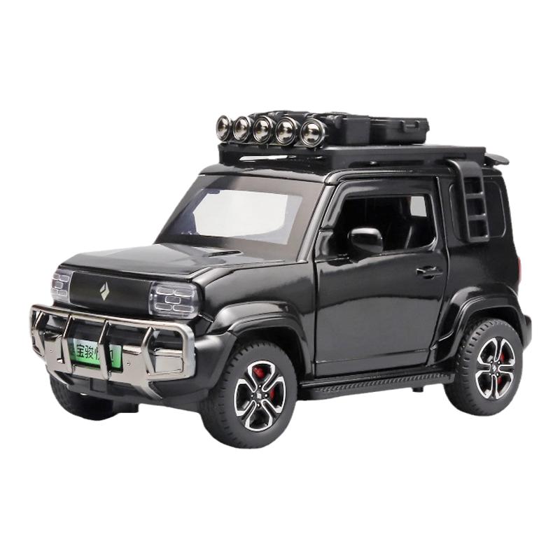 1/32五菱宝骏悦也合金仿真新能源电车汽车模型越野车金属玩具摆件