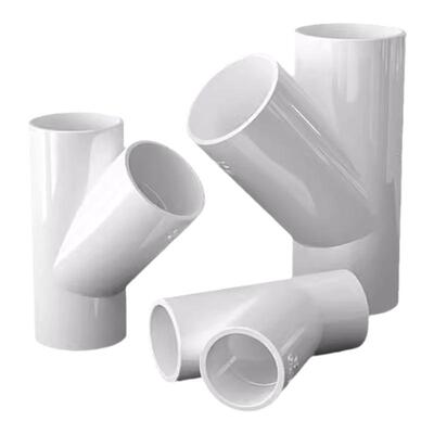 PVC斜三通Y型y三通接头塑料人字配件水管管件4分6分1寸20 25 32mm