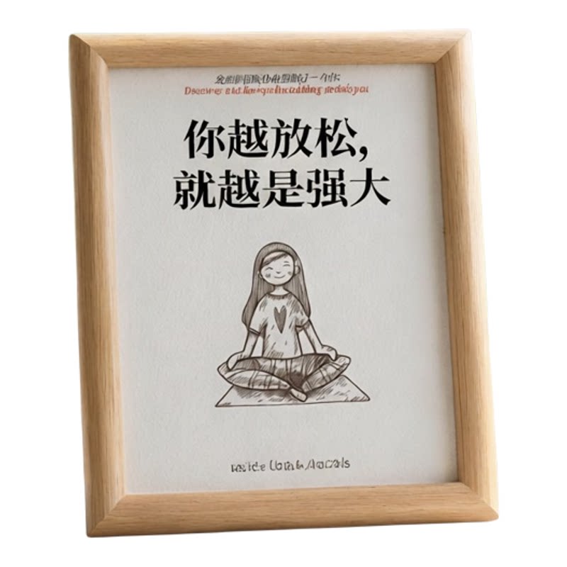 你越放松木质治愈系励志相框摆台