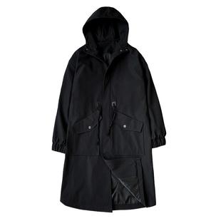 男士中长款加棉风衣连帽上衣长款工装风过膝男装轻奢潮流保暖外套