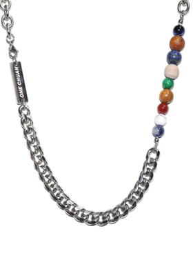 原创欧美星球拼接钢方牌项链男