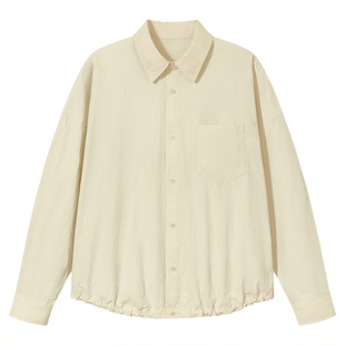 PSO Brand男装女装翻领宽松黄色长袖衬衫男款休闲衬衣外套潮牌