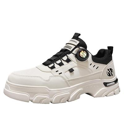 劳保男鞋秋冬季工地上班工作防滑耐磨厚底户外登山加绒工装马丁靴