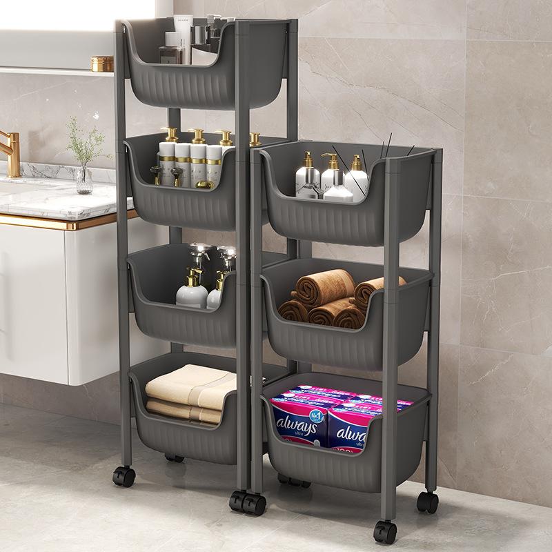 3小推车置物架落地厨房浴室移动多层批发物架架床头储卧室收纳零