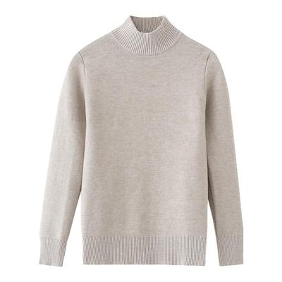 加绒加厚半高领山羊绒衫女一体绒纯色保暖羊毛针织内搭打底毛衣冬