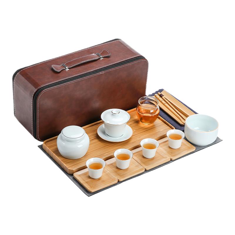 君器干泡盘青瓷旅行茶具套装