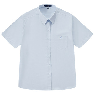 小禾浅 衬衫心脏地震原创小格子水蓝色女长袖jk学生制服春夏短袖