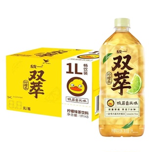 统一双萃柠檬茶鸭屎香风味大瓶1L*8瓶整箱批发冰红茶青梅绿茶饮料