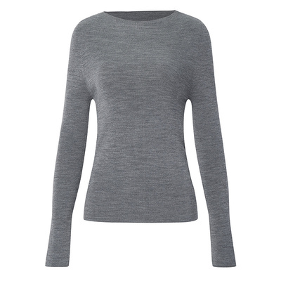 【100绵羊毛】BCBG秋冬新款精致优雅设计感灰色打底衫女针织衫