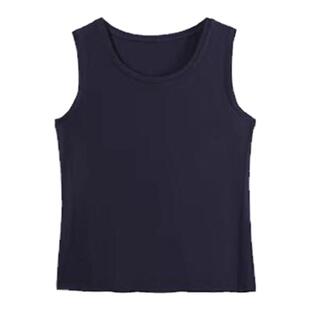 奥特莱斯品牌折扣 卡恩希夏装新款 莫代尔工字法式无袖圆领背心女