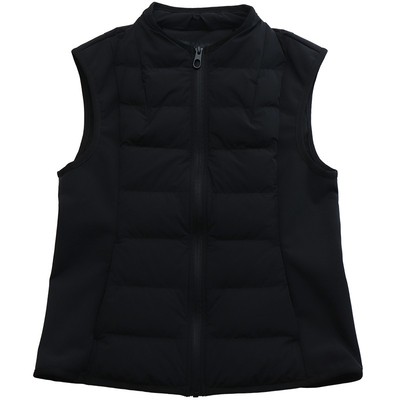 90白鹅绒保暖绗线羽绒马甲背心