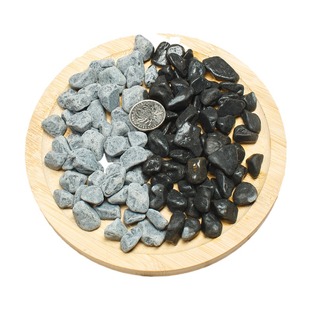 50斤深灰色景观砾石园林造景鹅卵石头日式庭院青石子黑色小碎石子