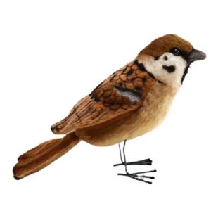 HANSA萌兰的小麻雀玩偶儿童认知陪伴公仔小鸟儿玩偶生日礼物摆件