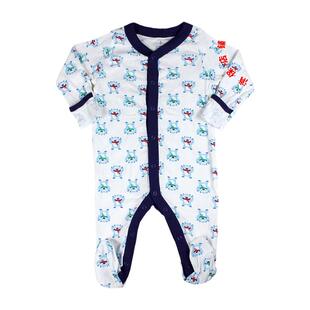 老海军OLD NAVY戴围巾的熊婴幼儿连体衣长款包屁爬服纯棉哈衣