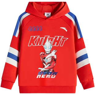 奥特曼IP|安踏儿童卫衣男童宝宝连帽套头衫2025春款小童萌趣上衣