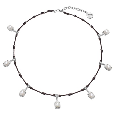 lostinecho编绳多吊坠珍珠项链