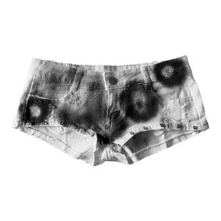 【AGD】RubyDoll复古晕染喷漆铆钉朋克千禧低腰包臀超短裤牛仔裤