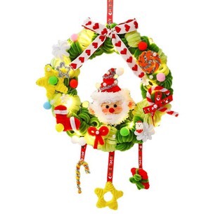 圣诞节装饰发光花环挂件扭扭棒手工diy材料包圣诞树场景布置团建