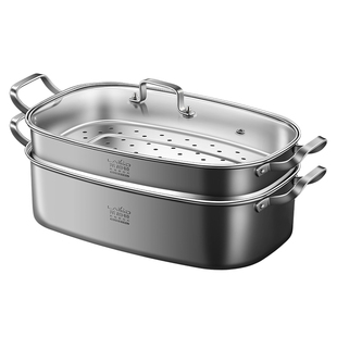 316L不锈钢蒸锅家用电磁炉蒸煮一体锅上蒸下煮蒸鱼锅蒸馒头大蒸笼