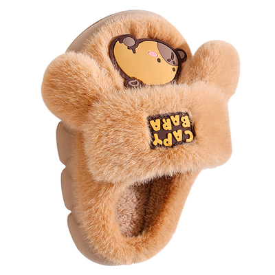 卡皮巴拉儿童棉拖鞋秋冬软防滑
