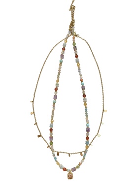 仲夏夜之梦彩虹色串珠锆石项链