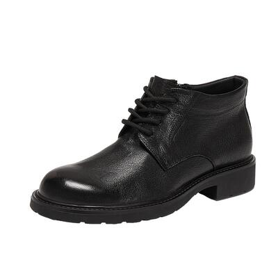 思加图英伦风复古马丁靴黑色短靴