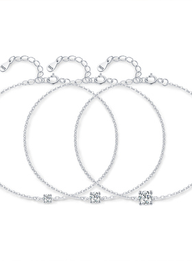 摩典S925纯银莫桑钻手链礼物女