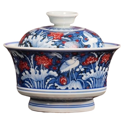 永明尚玩一鹭莲科马蹄盖碗120ml