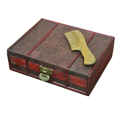 复古木盒收纳盒带锁礼物包装