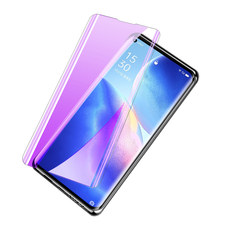 适用opporeno5pro钢化膜全覆盖屏保reno5pro+手机膜全胶防摔保护5G防窥uv贴膜高清玻璃opop水凝膜全包曲面por