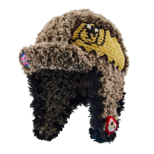 入会享8-9折 小黄香蕉手钩毛毛狗帽女毛绒护耳飞行员帽子针织雷锋