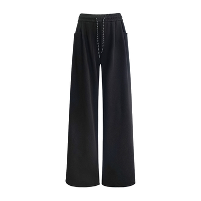 UNIFREE黑色加绒休闲运动裤