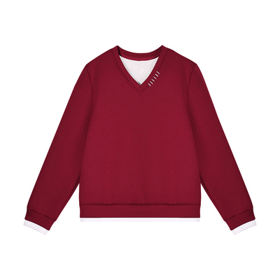 正肩V领卫衣女秋冬款加绒加厚