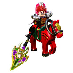 国产积木国潮玩具三国演义天魔缭乱吕布王者人仔关羽魔化赤兔武器