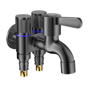 全铜一进三出多功能水龙头洗衣机专用角阀三通接头自动止水阀4分