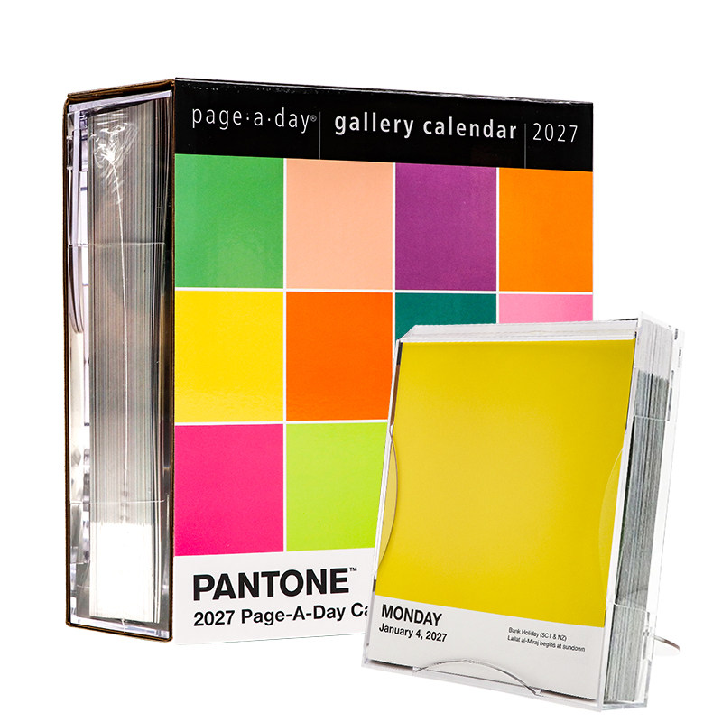 2027年台历画廊日历 潘通 每日一页英文原版 Pantone Page A Day Gallery Calendar 国际色彩权威色卡设计师配色灵感桌面摆件艺术