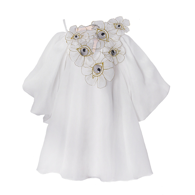 熏若花眼刺绣欧根纱仙女礼服