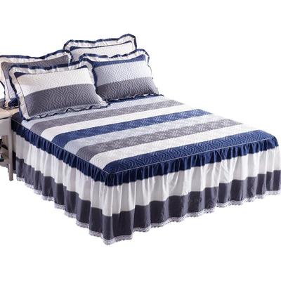 加厚夹棉纯棉三件套单件床裙