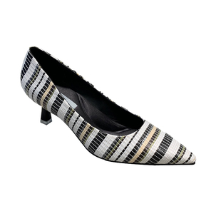 2024年秋春季新品上班职业工作女鞋简约通勤尖头细跟高跟浅口单鞋